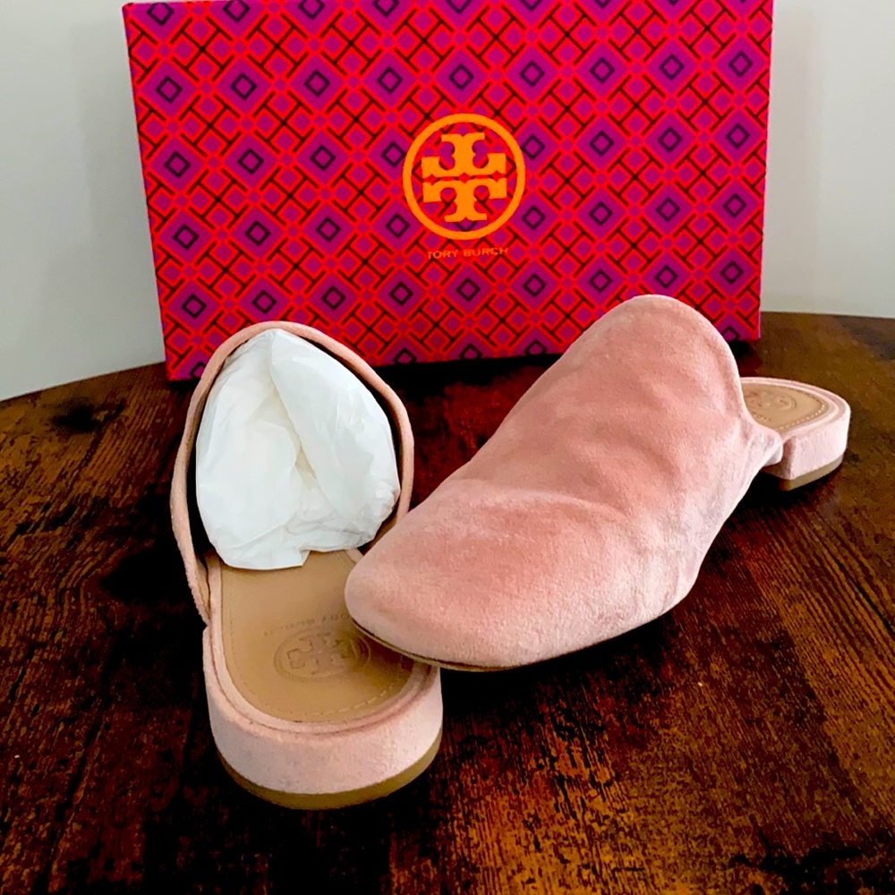Tory Burch Velvet Pink Mule  8.5 used good condition !